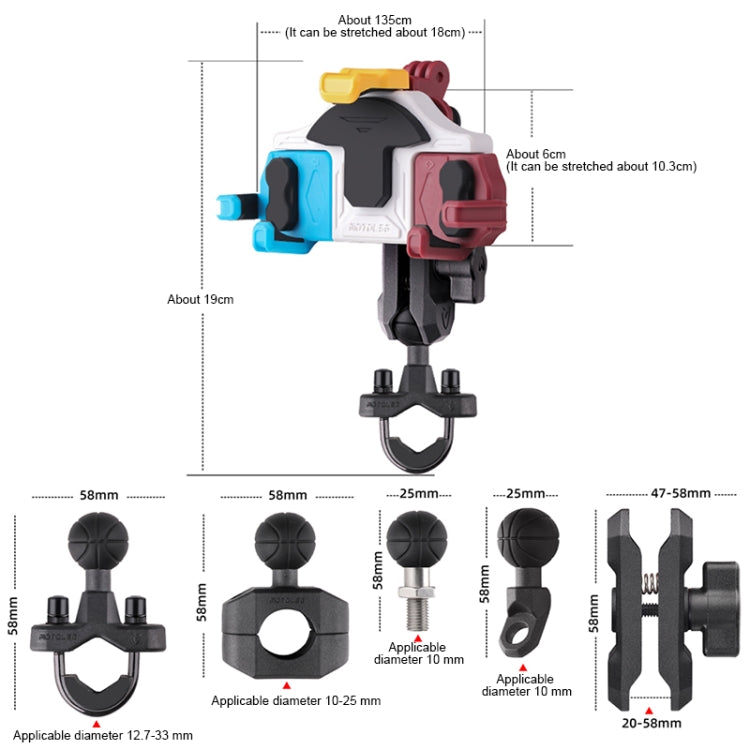 MOTOSLG Crab Motorcycle Phone Clamp Bracket, U-Type Headbar Mount with Anti-theft Lock, U-Type Headbar Mount, O-Type Rear Mirror Mount with Anti-theft Lock, O-Type Rear Mirror Mount, L-Type Rear Mirror Mount with Anti-theft Lock, L-Type Rear Mirror Mou...