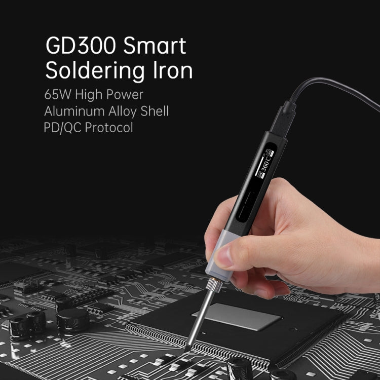 GVDA GD300 Intelligent Internal Heating Digital Display Constant Temperature Maintenance Electric Soldering Iron, with 65W Charger, with Stand Set, with 4 Tips, with 65W Charger + Stand Set, with 65W Charger + 4 Tips, with 4 Tips + Stand Set           ...