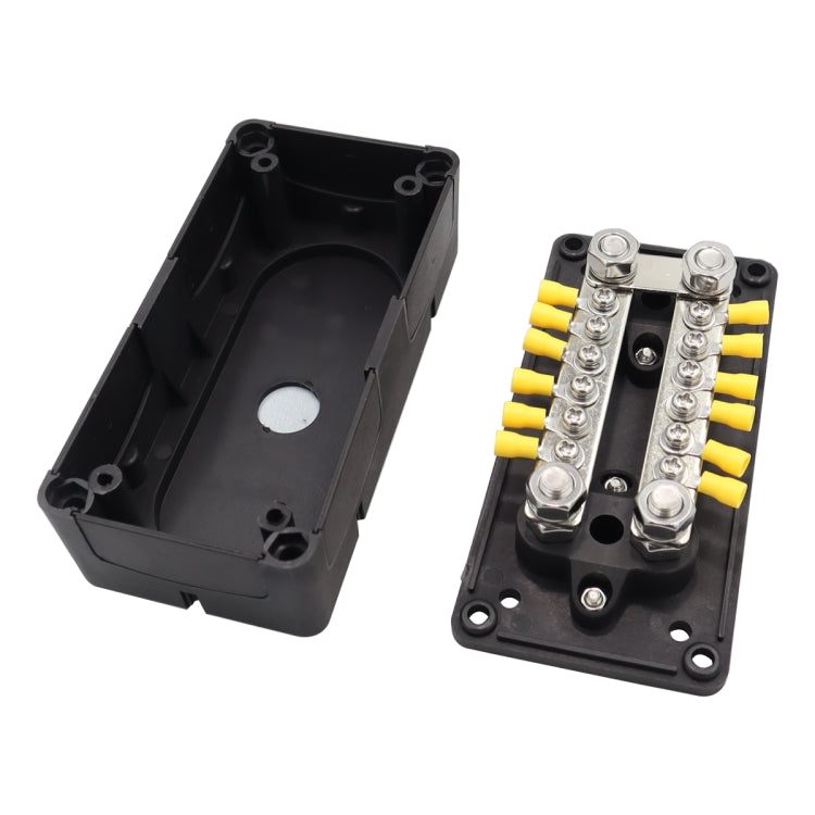 1 Pair 300A 12-48V RV Yacht Modified Double Row 12-way M6 Terminal Busbar with 24pcs Terminals