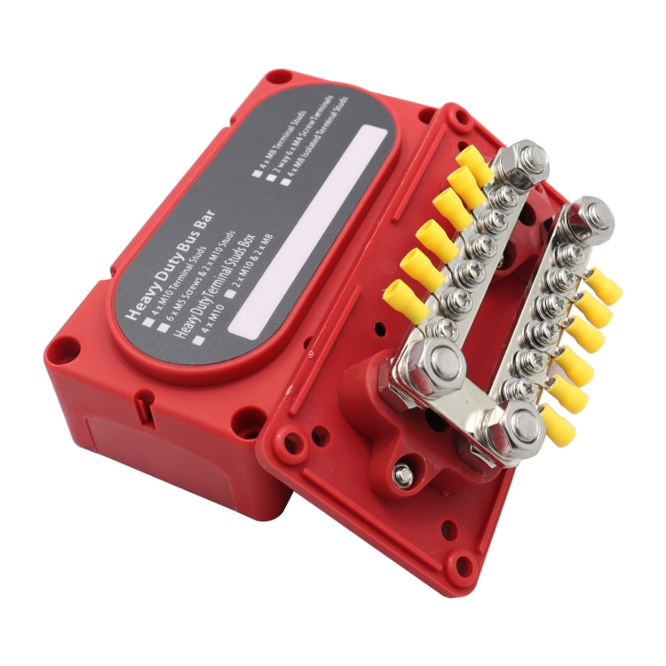1 Pair 300A 12-48V RV Yacht Modified Double Row 12-way M6 Terminal Busbar with 24pcs Terminals