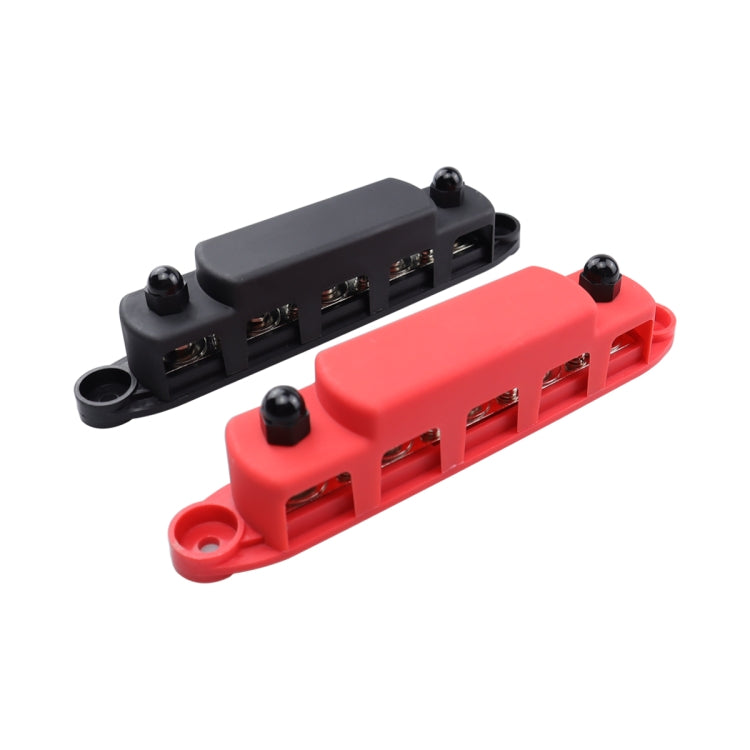 1 Pair RV Yacht M8 Single Row 5-way Power Distribution Block Busbar with Cover, CP-4123