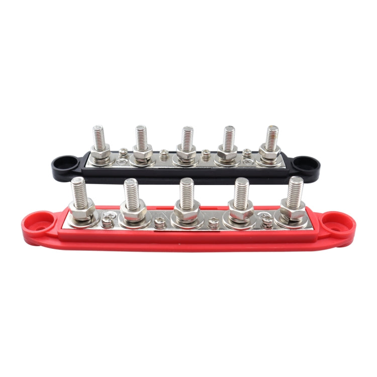1 Pair RV Yacht M8 Single Row 5-way Power Distribution Block Busbar with Cover, CP-4123