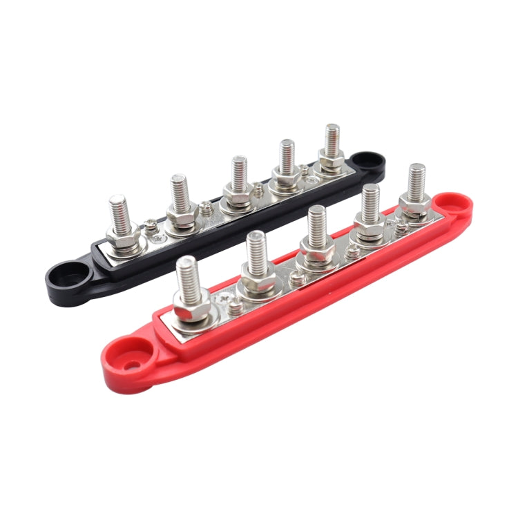 1 Pair RV Yacht M8 Single Row 5-way Power Distribution Block Busbar with Cover, CP-4123