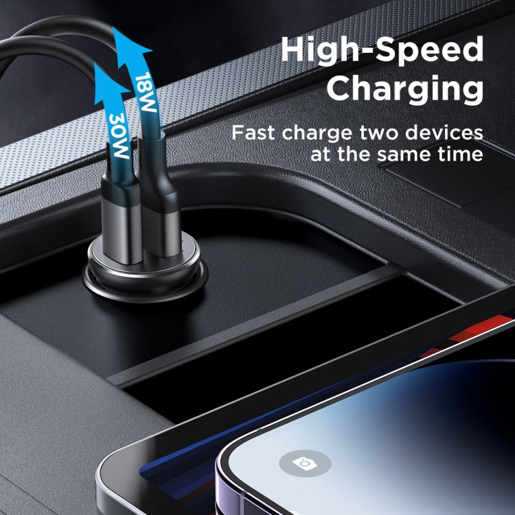 JOYROOM JR-CCN05 30W PD+QC3.0 Mini Metal Car Charger, JR-CCN05