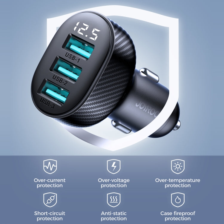 JOYROOM JR-CCD03 3.4A 3 x USB Ports Digital Display Car Charger, JR-CCD03