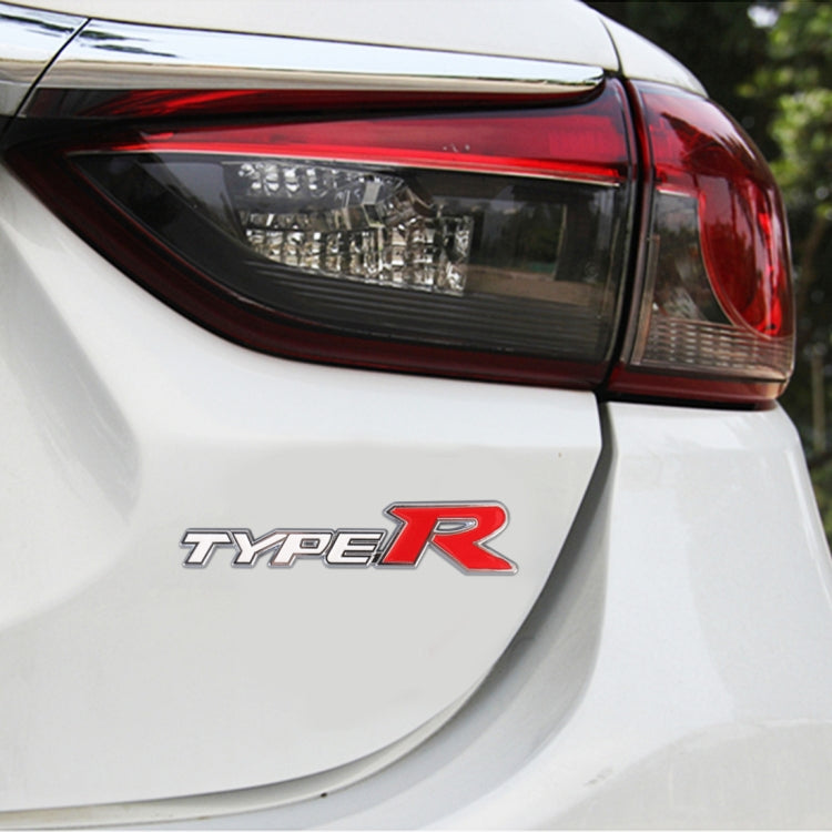 Car TYPE-R Personalized Aluminum Alloy Decorative Stickers, 15x3x0.4cm
