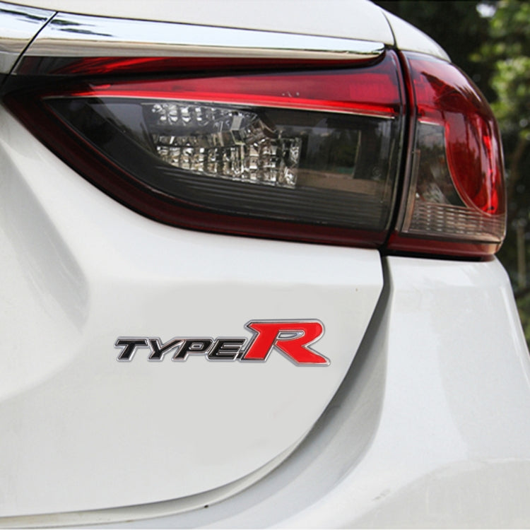 Car TYPE-R Personalized Aluminum Alloy Decorative Stickers, 15x3x0.4cm