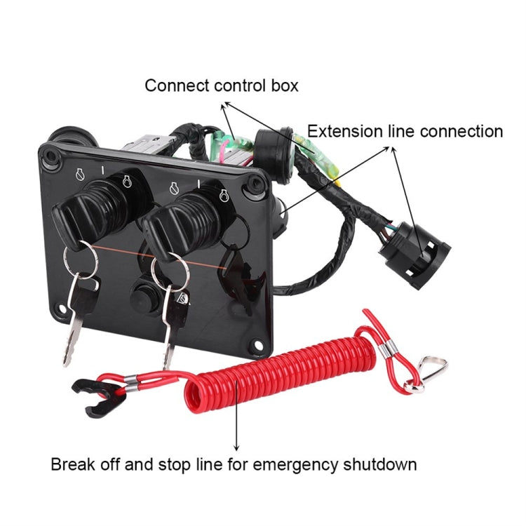 For Yamaha Outboard Vertical Dual Control Panel Ignition Key Switch 6K1-82570-08-00, 6K1-82570-08-00