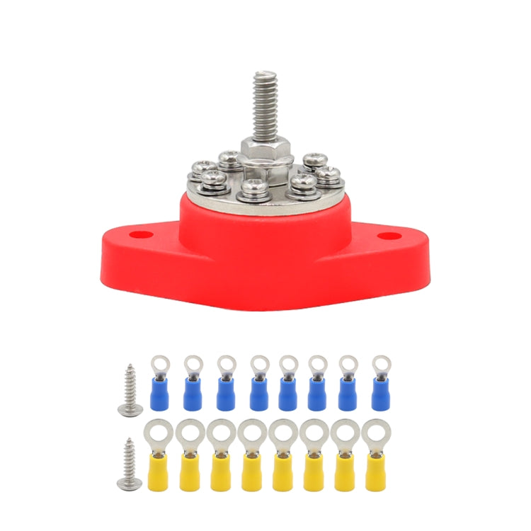 5/16 inch M8 RV Yacht 8-way Terminal Stud with 2pcs M5x20 Screws + Terminals, CP-4101, CP-4102
