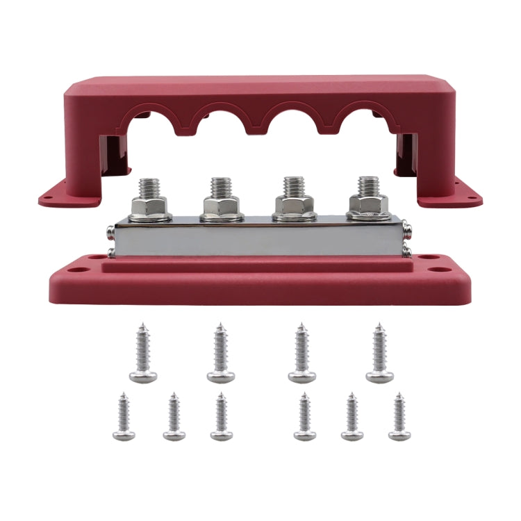 RV 600A High Current Busbar 4-way Straight M10 Wiring Studs, CP-4303-01, CP-4303-02