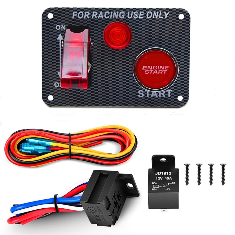 12V Car Racing Ignition Switch Panel with Switch & Engine Start Button & Relay Wiring Harness, 5 in 1, 4 in 1, 2 in 1