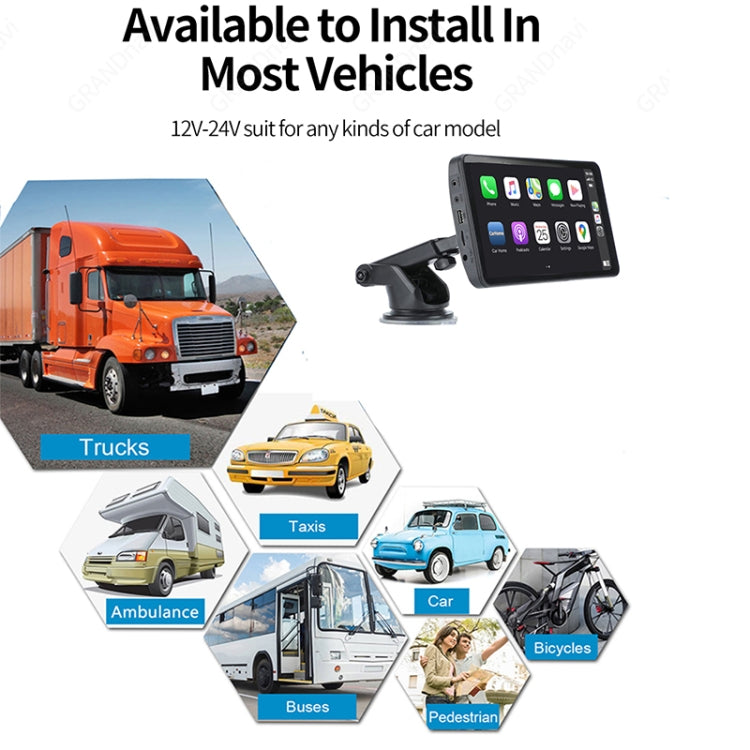 X70-1 Car 7 inch IPS Portable Smart Screen Wireless Screen Projection Carplay Android Auto, without Reversing Camera
