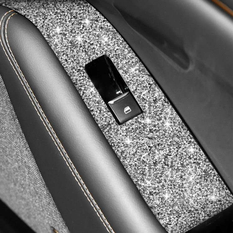 For Ford Mustang Mach E 2021 4 in 1 Car Window Lift Panel Diamond Decorative Sticker, Left Drive, Window Lift Panel