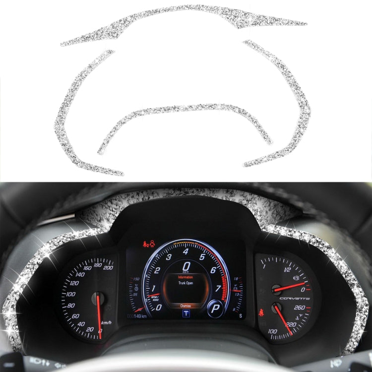 For Chevrolet Corvette C7 2014-2019 4 in 1 Car Dashboard Frame Diamond Decorative Sticker, Left Drive, 4 in 1 Dashboard Frame