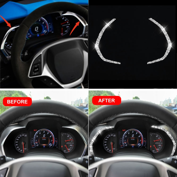 For Chevrolet Corvette C7 2014-2019 2 in 1 Car Dashboard Frame Diamond Decorative Sticker, Left Drive, 2 in 1 Dashboard Frame