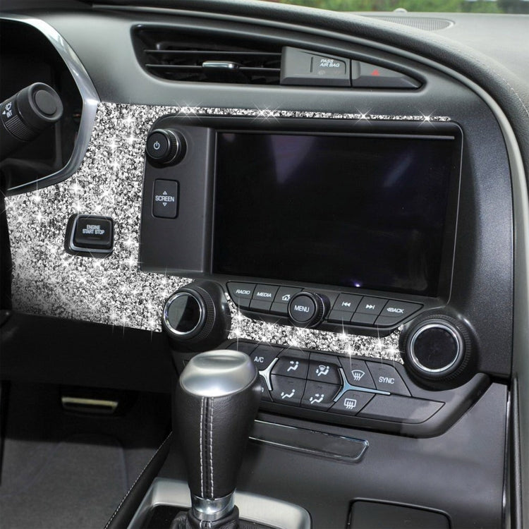 For Chevrolet Corvette C7 2014-2019 4 in 1 Car Central Control Panel Diamond Decorative Sticker, Left Drive, 4 in 1 Central Control Panel