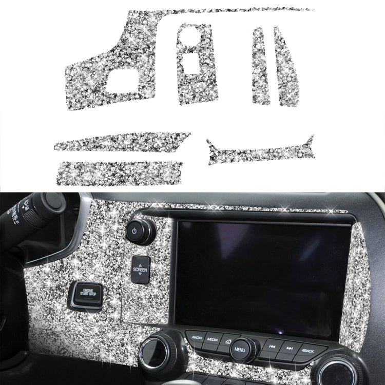 For Chevrolet Corvette C7 2014-2019 7 in 1 Car Central Control Panel Diamond Decorative Sticker, Left Drive, 7 in 1 Central Control Panel