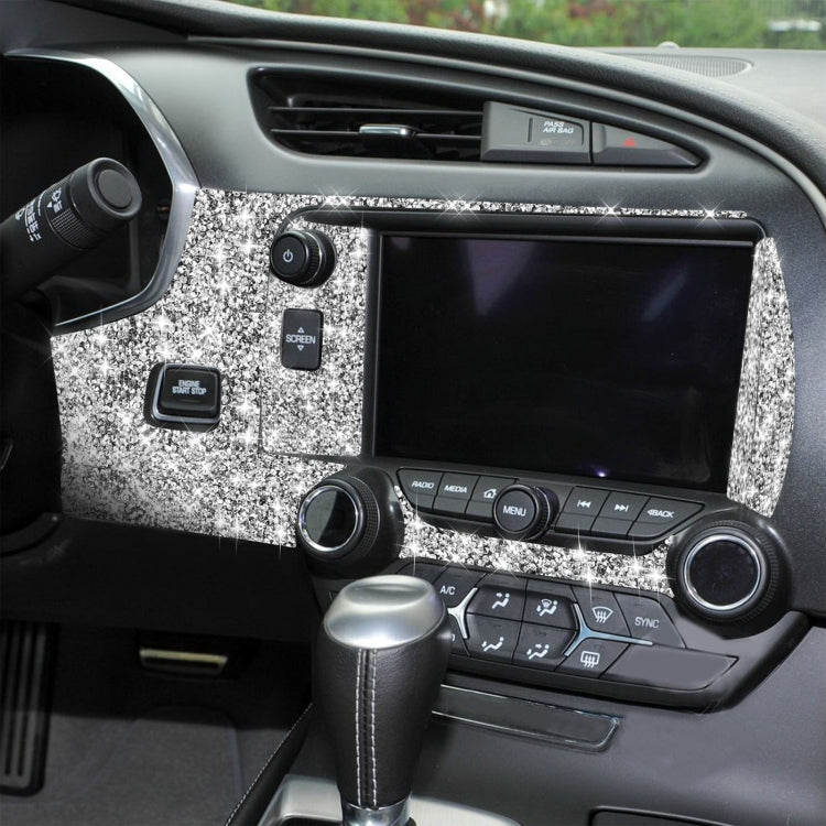 For Chevrolet Corvette C7 2014-2019 7 in 1 Car Central Control Panel Diamond Decorative Sticker, Left Drive, 7 in 1 Central Control Panel