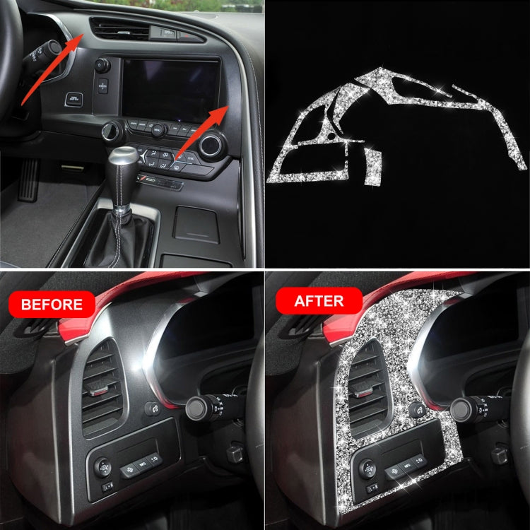 For Chevrolet Corvette C7 2014-2019 Car Left Air Outlet Panel Diamond Decorative Sticker, Left Drive, Left Air Outlet Panel