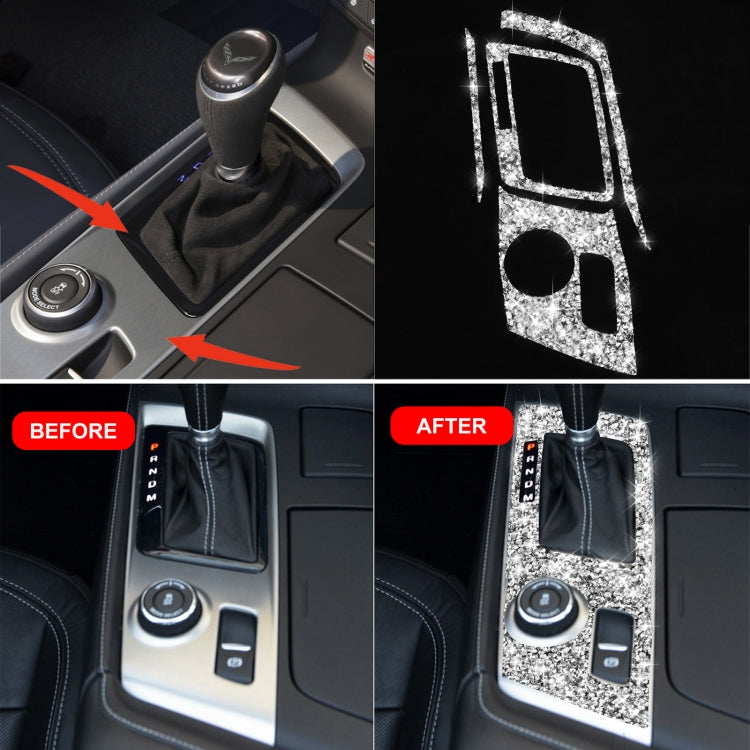 For Chevrolet Corvette C7 2014-2019 Car Gear Panel Diamond Decorative Sticker, Left Drive, Gear Panel