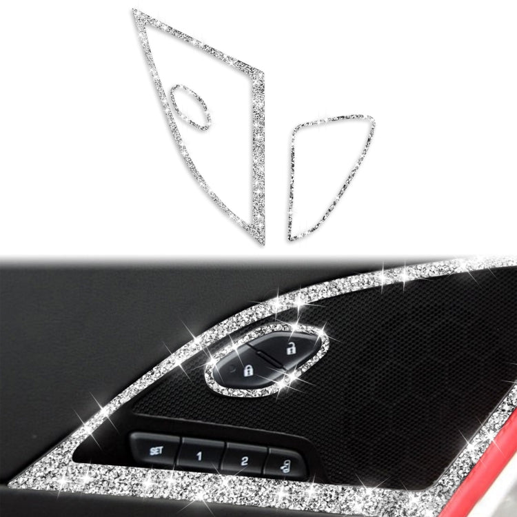 For Chevrolet Corvette C7 2014-2019 Car Door Speaker Frame Diamond Decorative Sticker, Left Drive, Door Speaker Frame