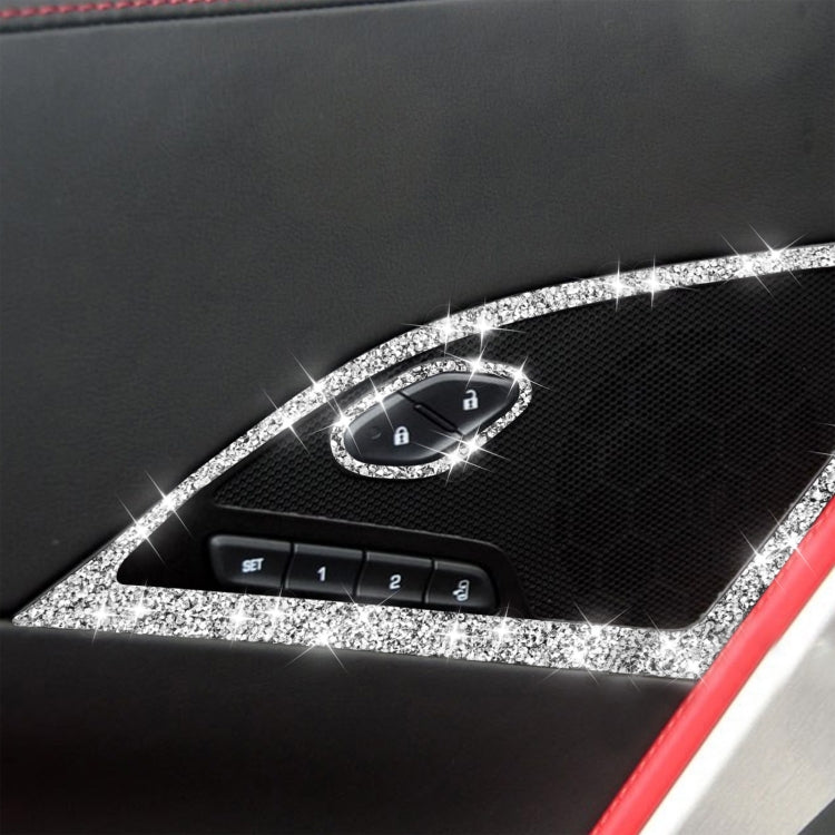 For Chevrolet Corvette C7 2014-2019 Car Door Speaker Frame Diamond Decorative Sticker, Left Drive, Door Speaker Frame