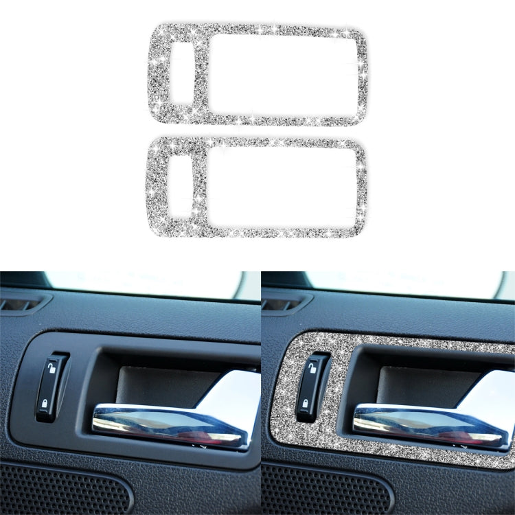2pcs Car Door Inner Handle Diamond Decoration Sticker, Left Hand Drive, Door Inner Handle