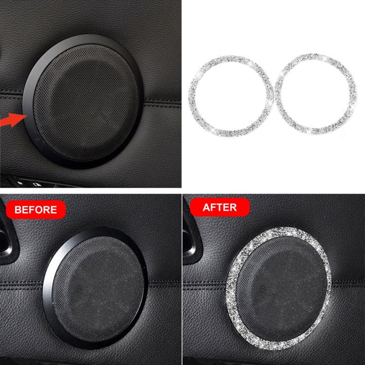 Car Door Horn Ring 2 in 1 Diamond Decorative Sticker for BMW 3 Series E90 / E84 2008-2012, X1 Series Modified 320i / 325i, Door Horn Ring