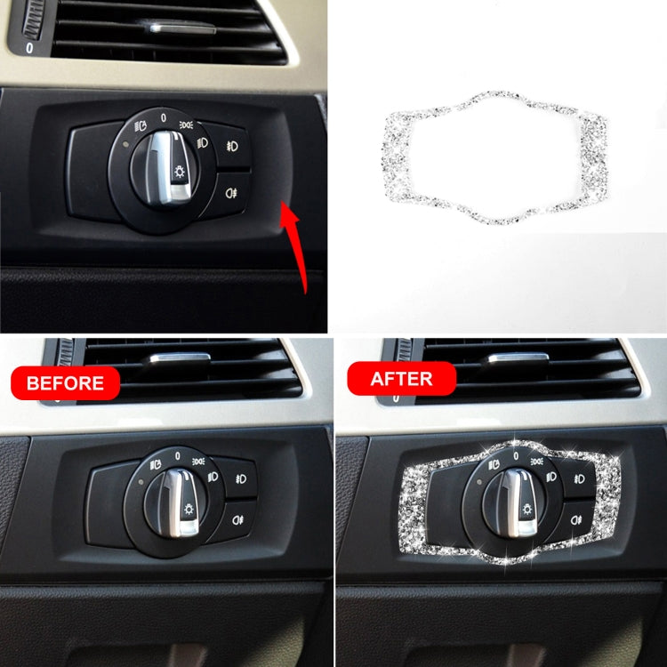 Car Headlight Switch Frame Diamond Decorative Sticker for BMW 3 Series E90 / E92 / E93 2005-2012, Modified 320i / 325i, Headlight Switch Frame