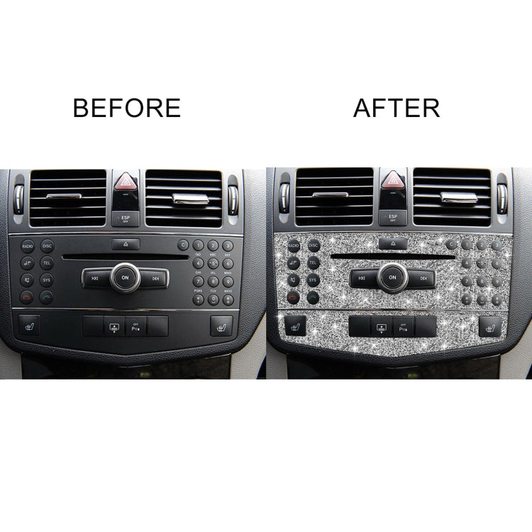For Mercedes-Benz C-class W204 2007-2010 Car Central Control Panel B Diamond Decorative Sticker, Left and Right Drive, Central Control Panel B