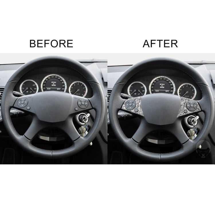 For Mercedes-Benz C-class W204 2007-2010 Car Steering Wheel Buttons Diamond Decorative Sticker, Left and Right Drive, Steering Wheel Buttons