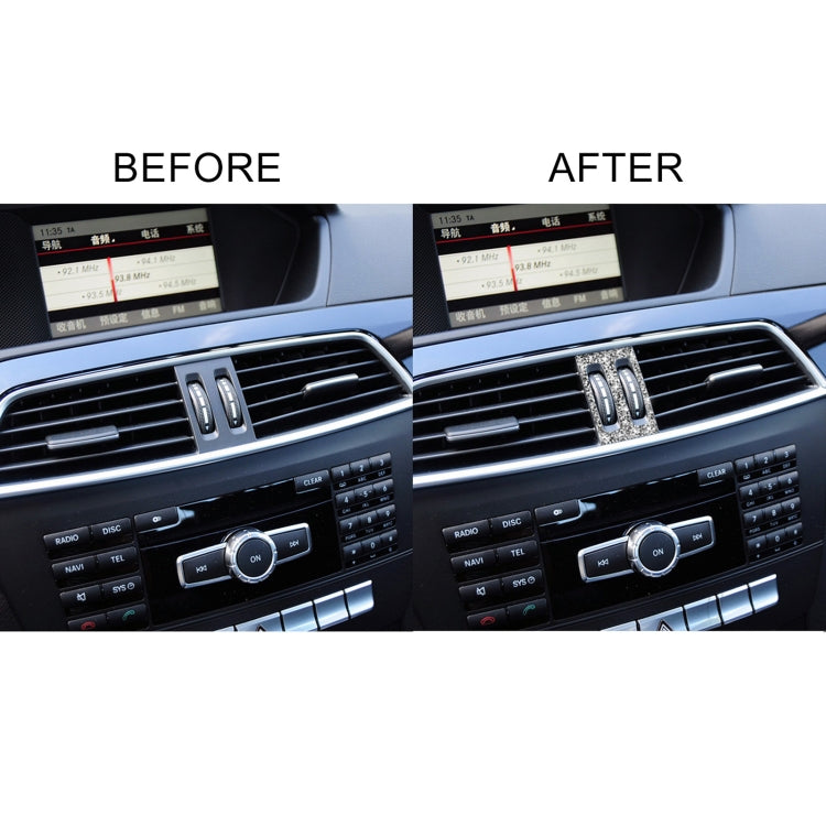 For Mercedes-Benz C-class W204 2011-2013 Car Middle Air Outlet Diamond Decorative Sticker, Left and Right Drive, Middle Air Outlet
