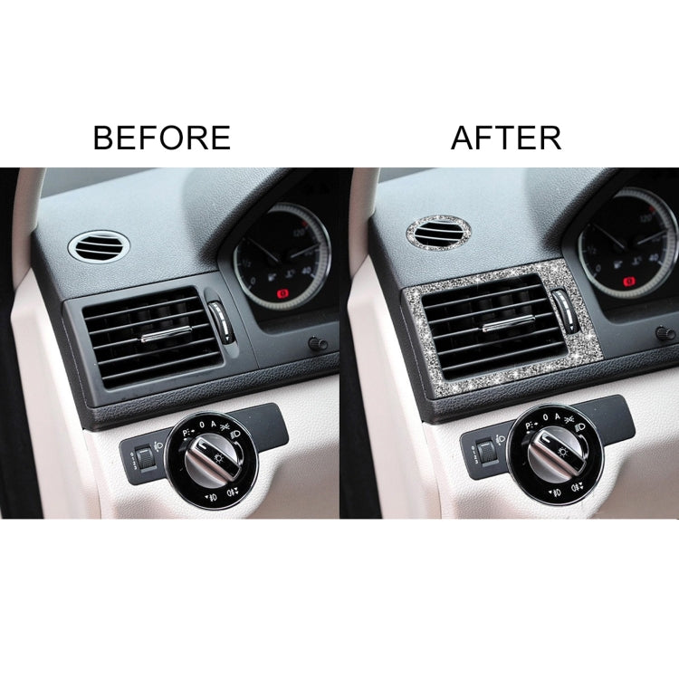 For Mercedes-Benz C-class W204 2007-2010 Car Instrument + Middle + Side Air Outlet Diamond Decorative Sticker, Left and Right Drive, Air Outlet