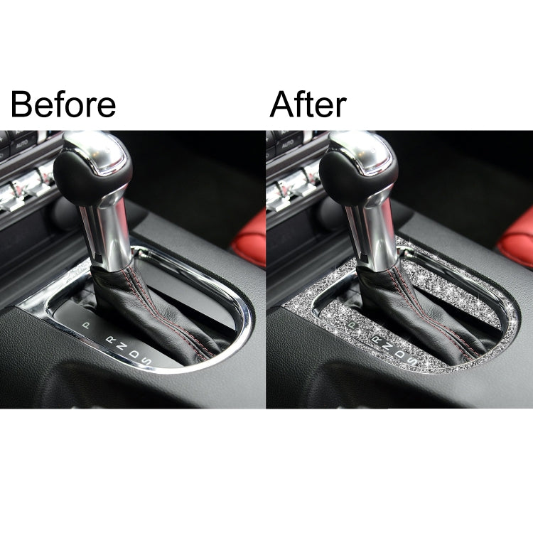 3pcs Car Gear Shift Outer Ring Diamond Decoration Sticker, Left Drive, Gear Shift Outer Ring, Left Drive