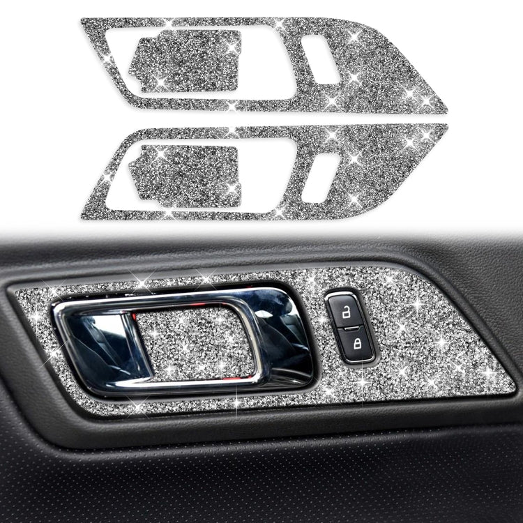 4pcs Car Door Inner Handle Panel Diamond Decoration Sticker, Left and Right Drive, Door Inner Handle Panel, Left and Right Drive