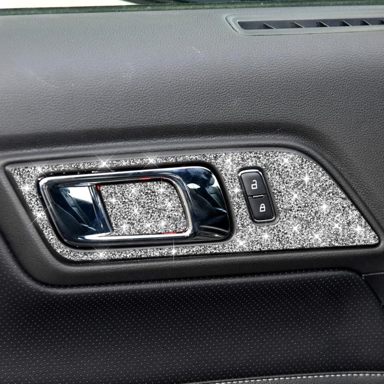 4pcs Car Door Inner Handle Panel Diamond Decoration Sticker, Left and Right Drive, Door Inner Handle Panel, Left and Right Drive