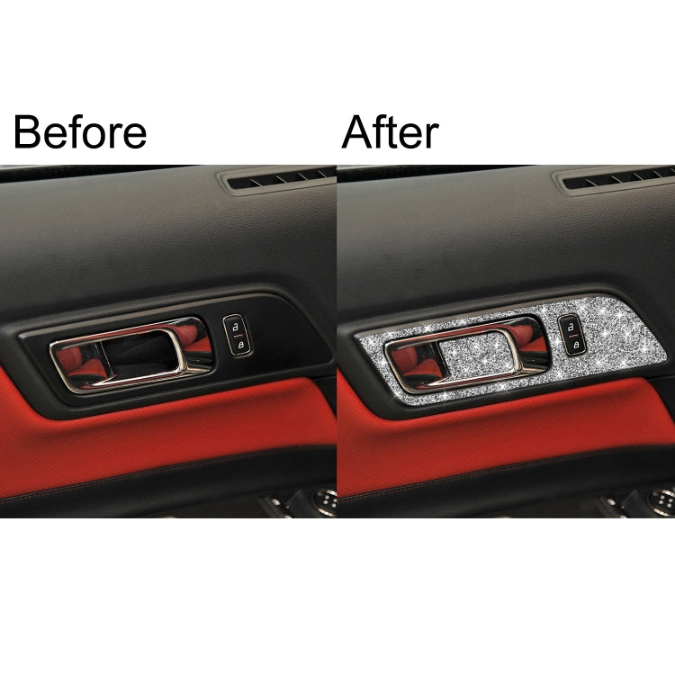4pcs Car Door Inner Handle Panel Diamond Decoration Sticker, Left and Right Drive, Door Inner Handle Panel, Left and Right Drive
