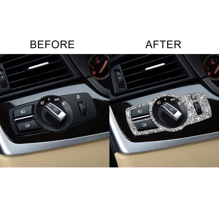 For BMW F10 Car Headlight Switch Diamond Decorative Sticker, Left and Right Drive, Headlight Switch