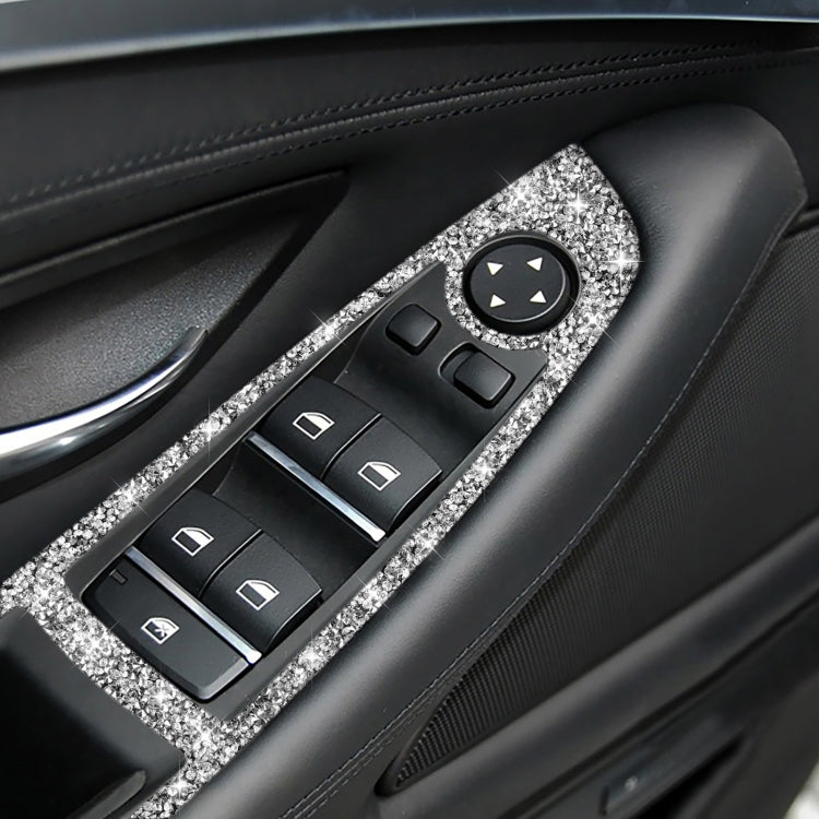 For BMW F10 5 Series 2011-2018 Car Window Lift Switch Diamond Decorative Sticker, Left-hand Drive, Window Lift Switch, Left-hand Drive