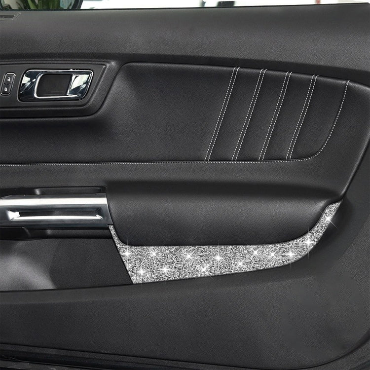 Car Front Door Panel Diamond Decoration Sticker, Left and Right Drive, Front Door Panel