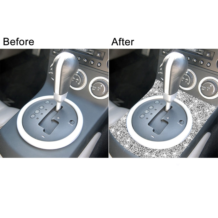 For Nissan 350Z 2003-2009 Car Gear Panel Diamond Decorative Sticker,Left and Right Drive Universal, Car Gear Panel