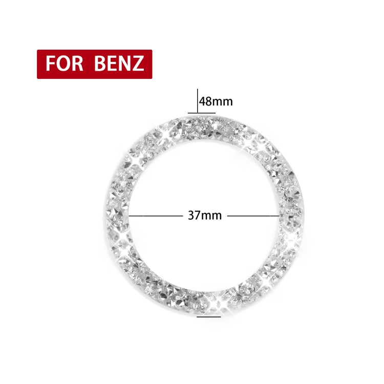 Car One-Click Start Ring Diamond Decoration Sticker, Left and Right Drive, One-Click Start Ring