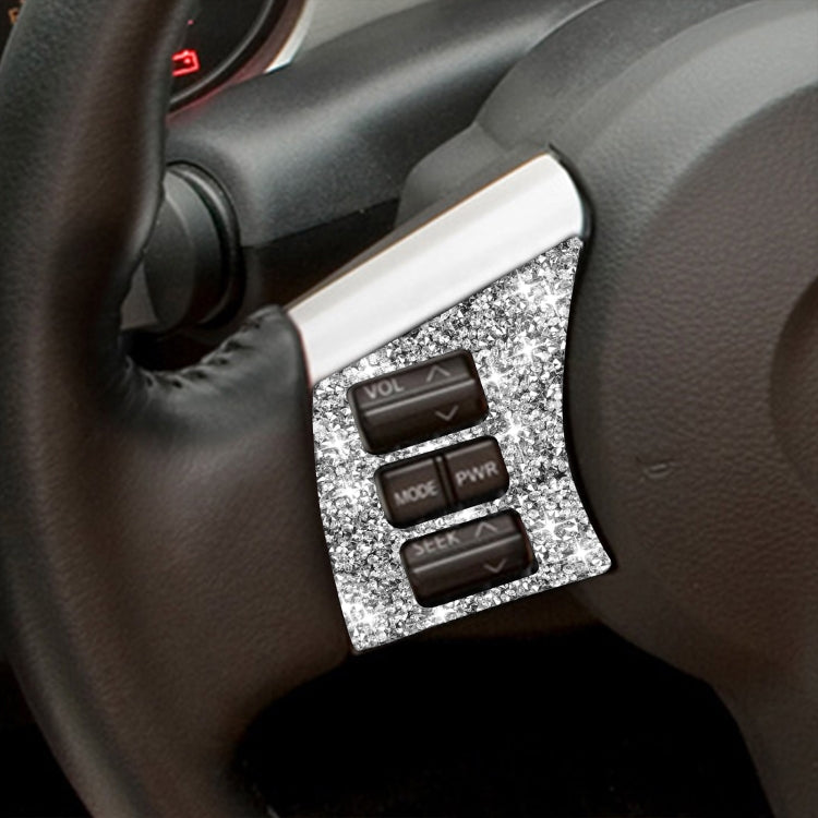 For Nissan 350Z 2003-2009 2pcs Car Steering Wheel Button Frame A Diamond Sticker,Left and Right Drive Universal, Car Steering Wheel Button Frame A