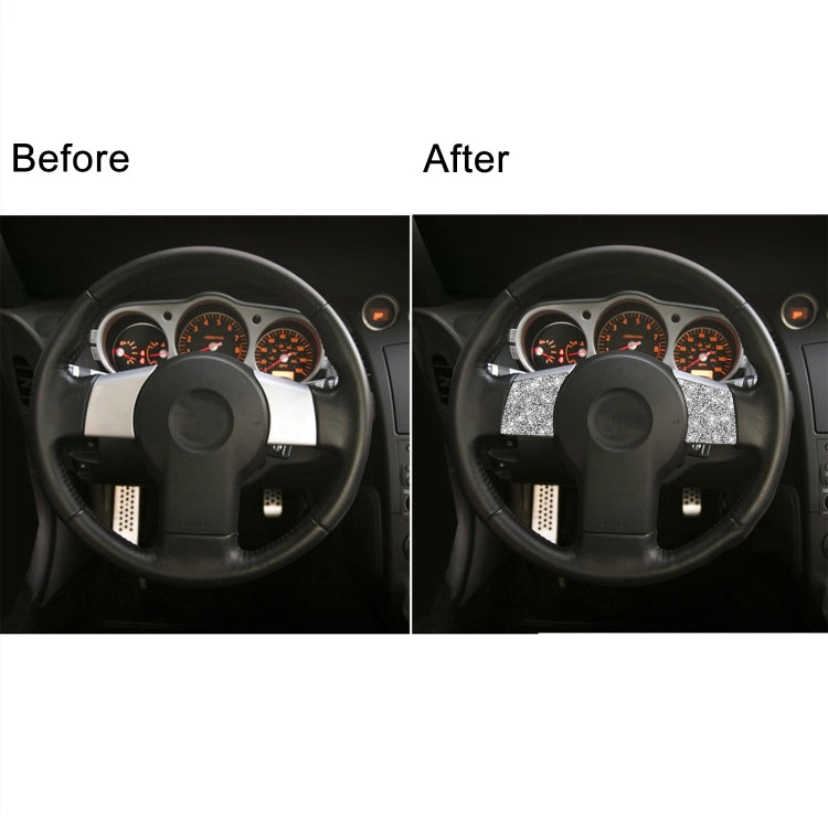 For Nissan 350Z 2003-2009 2pcs Car Steering Wheel Button Frame B Diamond Sticker,Left and Right Drive Universal, Car Steering Wheel Button Frame B