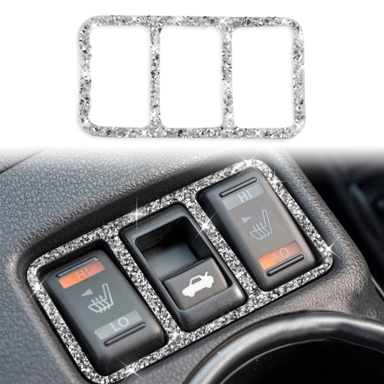 Car Central Control Heating Button Frame Diamond Decoration Sticker, Left and Right Drive, Central Control Heating Button Frame