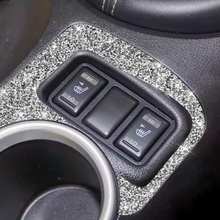 Car Central Control Heating Button Outer Frame Diamond Decoration Sticker, Left and Right Drive, Central Control Heating Button Outer Frame