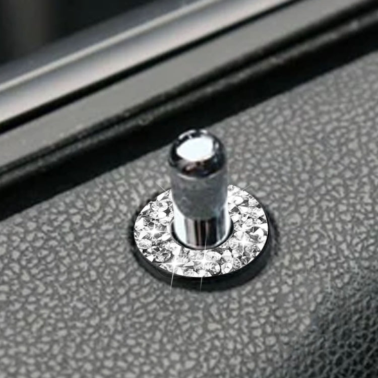 For Dodge Charger 2011-2014 Car Door Lock Ring Diamond Decorative Sticker, Left-hand Drive, Door Lock Ring