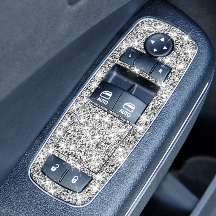 For Dodge Charger 2011-2014 5pcs/Set Car Window Lift Button Diamond Decorative Sticker, Left-hand Drive, Window Lift Button