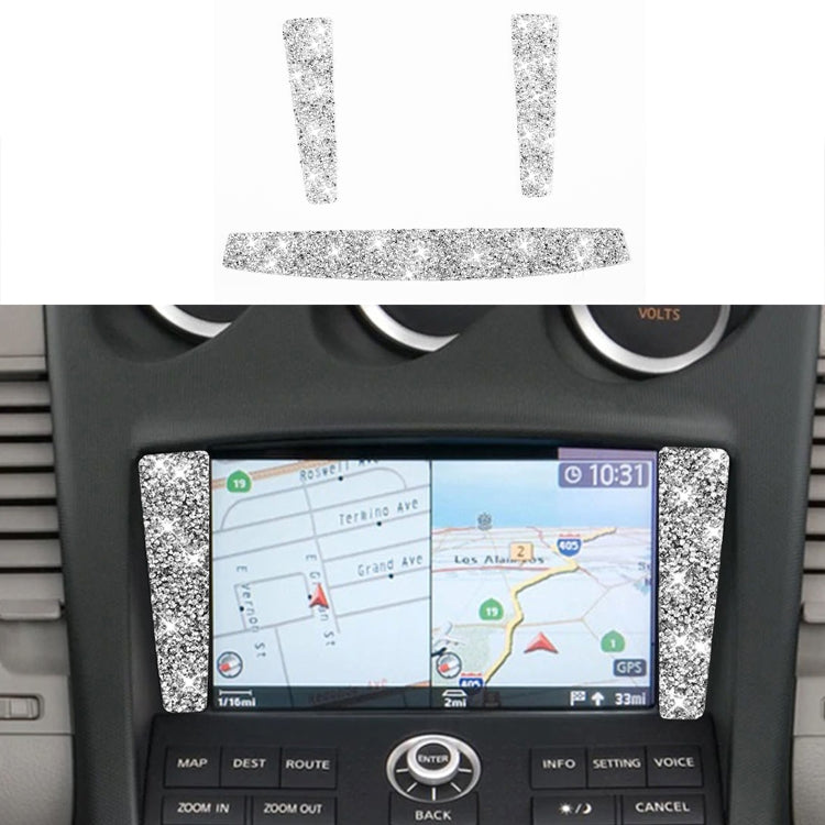 For Nissan 350Z 2006-2009 Car Navigation Frame Diamond Sticker,Left and Right Drive Universal, Car Navigation Frame