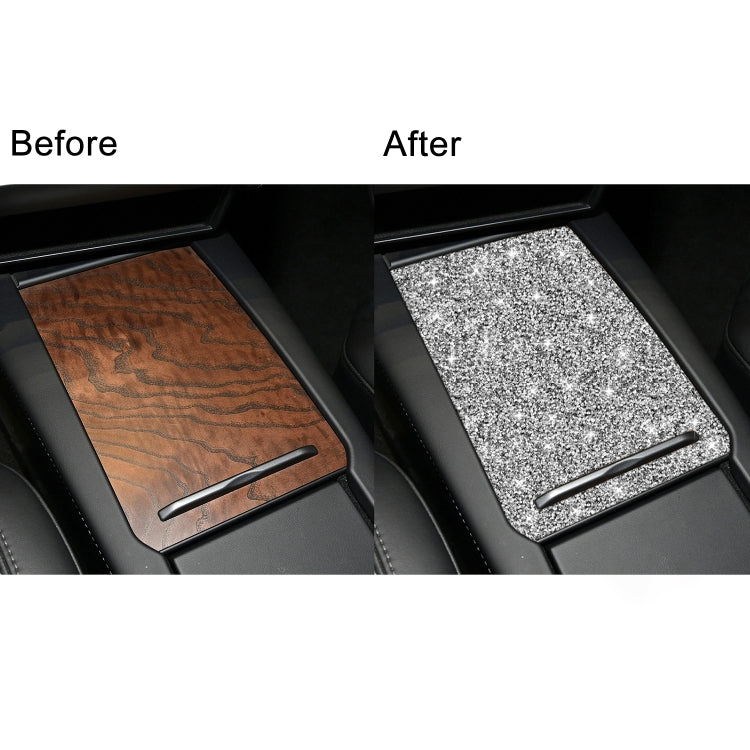 For Tesla Model X Car Storage Box Panel Diamond Sticker,Left and Right Drive Universal, Car Storage Box Panel